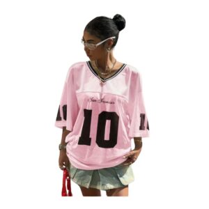 Women's V-Neck Mesh Jersey T-Shirt 01